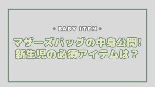 マザーズバッグの中身公開！新生児の必須アイテムは？【1ヶ月検診】